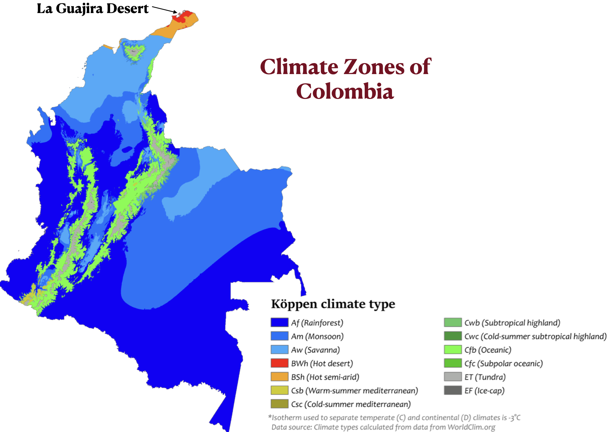 The “Deserts” of Colombia, Most of Which Are Relatively Humid, and the “Problem Climate” of the Guajira Peninsula